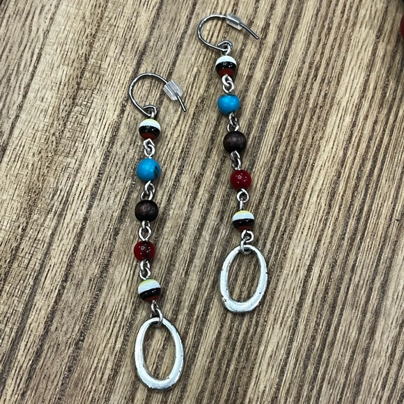 Women’s Fossil Brand Red/Brown/Turquoise Beaded Jewelry Set - Picture 3 of 12